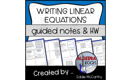 Writing Linear Equations Guided Notes + Homework Set