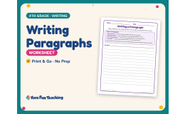 Writing Paragraphs Worksheet – 4th Grade Lined Paper Practice