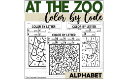 Zoo Alphabet Color by Code for Lowercase Letters