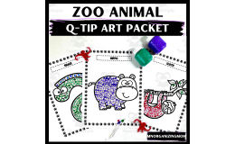 Zoo Animal Q-Tip Art Packet