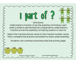 1 Part of a Whole Fractions Activity