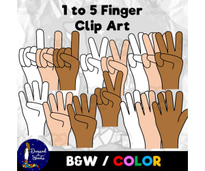 1 to 5 Finger Clip Art