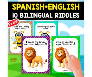 10 BILINGUAL RIDDLES OF ANIMALS | ENGLISH + SPANISH