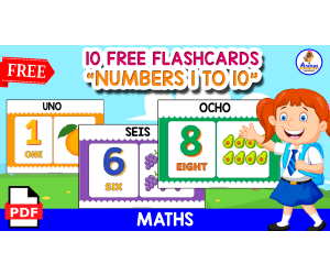 10 FREE FLASHCARDS | NUMBERS 1 TO 10 | FRUITS THEMED