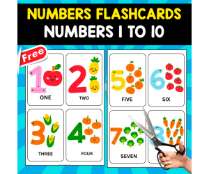 10 FREE FLASHCARDS NUMBERS | FREE MATH RESOURCE