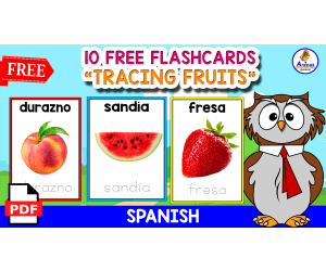 10 FREE FLASHCARDS | TRACING FRUITS