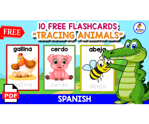 10 FREE FLASHCARDS | TRACING NAMES OF ANIMALS