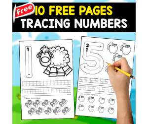 10 FREE PAGES | TRACING NUMBERS 1 - 10 | MINIBOOK
