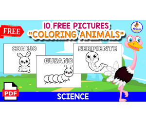 10 FREE PICTURES | COLORING ANIMALS IN SPANISH