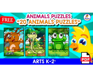 10 FREE PUZZLES OF ANIMALS | Cut and Paste