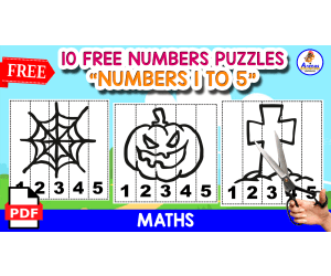 10 FREE PUZZLES OF HALLOWEEN | NUMBERS 1 TO 5