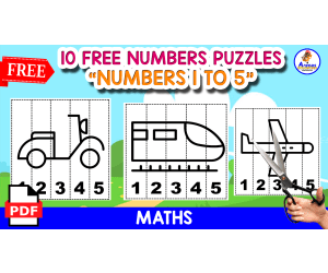 10 FREE PUZZLES OF NUMBERS 1 TO 5 | FREE DOWNLOAD