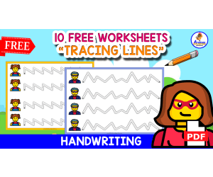 10 FREE WORKSHEETS FOR TRACING | LEGO Themed For Kids