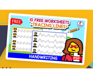 10 FREE WORKSHEETS FOR TRACING | LEGO Themed For Kids