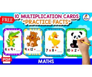 10 MULTIPLICATION CARDS OF EXERCISES | TABLES 1 TO 12 | FREE