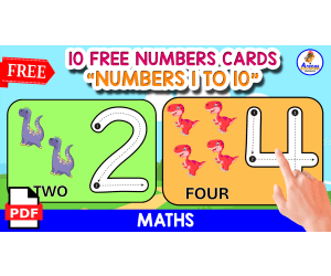 10 NUMBERS CARDS OF DINOS | NUMBERS 1 TO 10