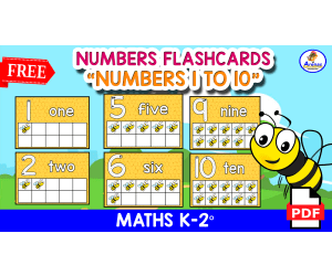 10 NUMBERS FLASHCARDS | Bee Theme