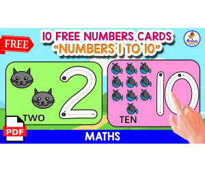 10 NUMBERS FLASHCARDS | NUMBERS 1 TO 10 WITH ANIMALS