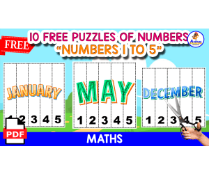 10 NUMBERS PIUZZLES OF 1 TO 5 | THE MONTHS
