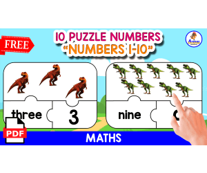 10 NUMBERS PUZZLES 1-10 | DINO THEMED