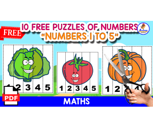 10 NUMBERS PUZZLES 1 TO 5 | VEGETABLES