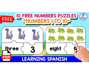 10 NUMBERS PUZZLES OF DINOS | NUMBERS 1 TO 10