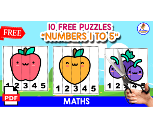 10 PUZZLES FOR LEARNING THE NUMBERS 1 TO 5 | FREE RESOURCE