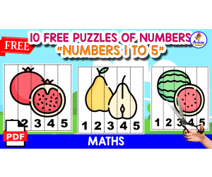 10 PUZZLES OF NUMBERS 1 TO 5 | FRUITS THEMED