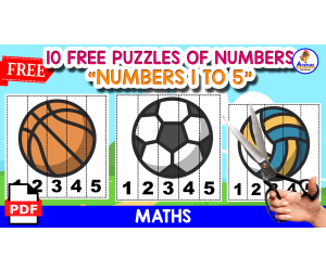 10 PUZZLES OF NUMBERS 1 TO 5 | SPORTS THEMED