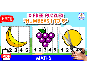 10 PUZZLES OF THE NUMBERS 1 TO 5 | FRUITS THEMED