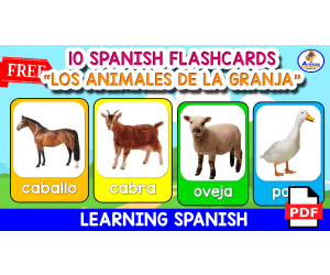 10 SPANISH FLASHCARDS | "Los animales de la granja"