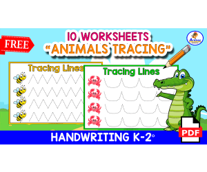 10 TRACING LINES WORKSHEETS | Animals Theme