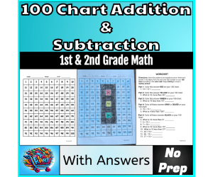 100 Chart Mystery Picture Reveal Traffic Light Addition & Subtraction