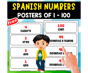 100 FREE SPANISH FLASHCARDS | NUMBERS 1 TO 100 | PRINT AND LEARN