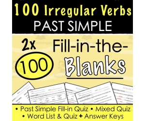 100 Irregular Verbs PAST SIMPLE - Fill-in Sentences + Mixed Quiz (Present Simple, Past Simple & Present Perfect)