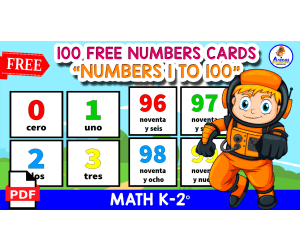 100 SPANISH NUMBERS FLASHCARDS | Free Resource FOR KIDS