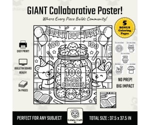 100th Day of School Collaborative Poster Smart Cookies Project K-5