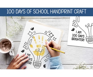100th Day of School Handprint Craft – Preschool