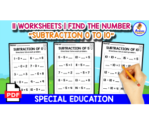 11 SUBTRACTION WORKSHEETS | Find the missing number