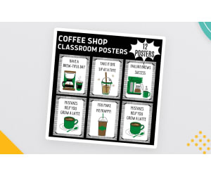 12 Coffee Shop Classroom Posters