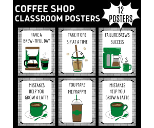 12 Coffee Shop Classroom Posters