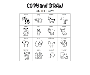 12 Copy and Draw Spelling Vocabulary Worksheets - On the Farm
