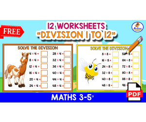 12 DIVISION WORKSHEETS | Animal Theme