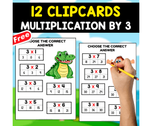 12 FREE CLIPCARDS | MULTIPLICATION BY 3