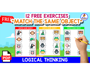12 FREE EXERCISES OF MATCHING ICONS |ANIMALS THEMED