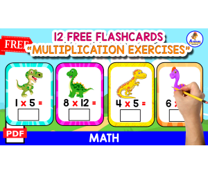12 FREE FLASHCARDS | MULTIPLICATION WITH DINOS