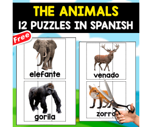 12 FREE PUZZLES IN SPANISH | WILD ANIMALS