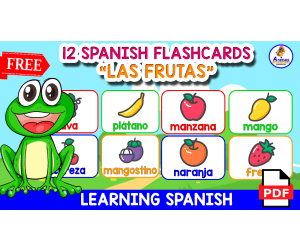 12 FREE SPANISH FLASHCARDS | "Las Frutas"