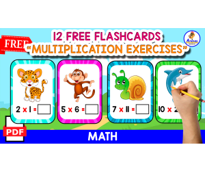 12 MULTIPLICATION FLASHCARDS | FREE EXERCISES
