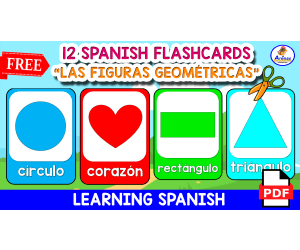 12 SPANISH FLASHCARDS | "Las figuras geométricas"